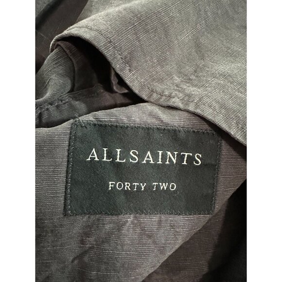 All Saints Vaga Blazer Jacket Washed Black Size 42 NWT MSPR 350 - Picture 3 of 9